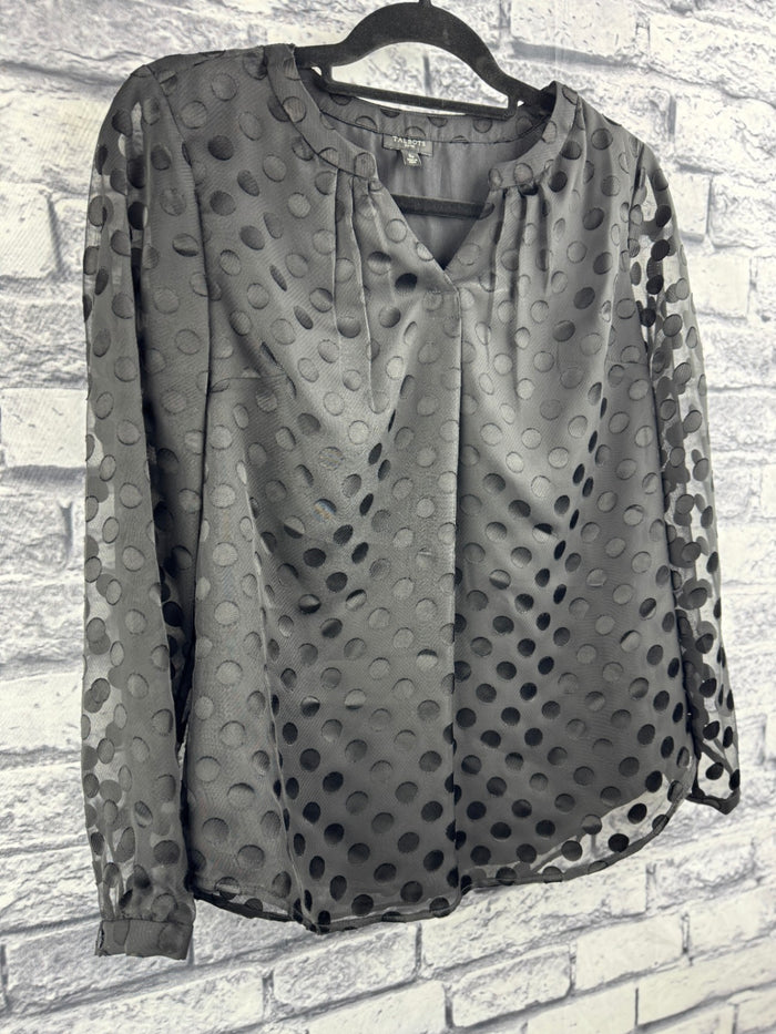 Talbots Black Polka Dot Blouse