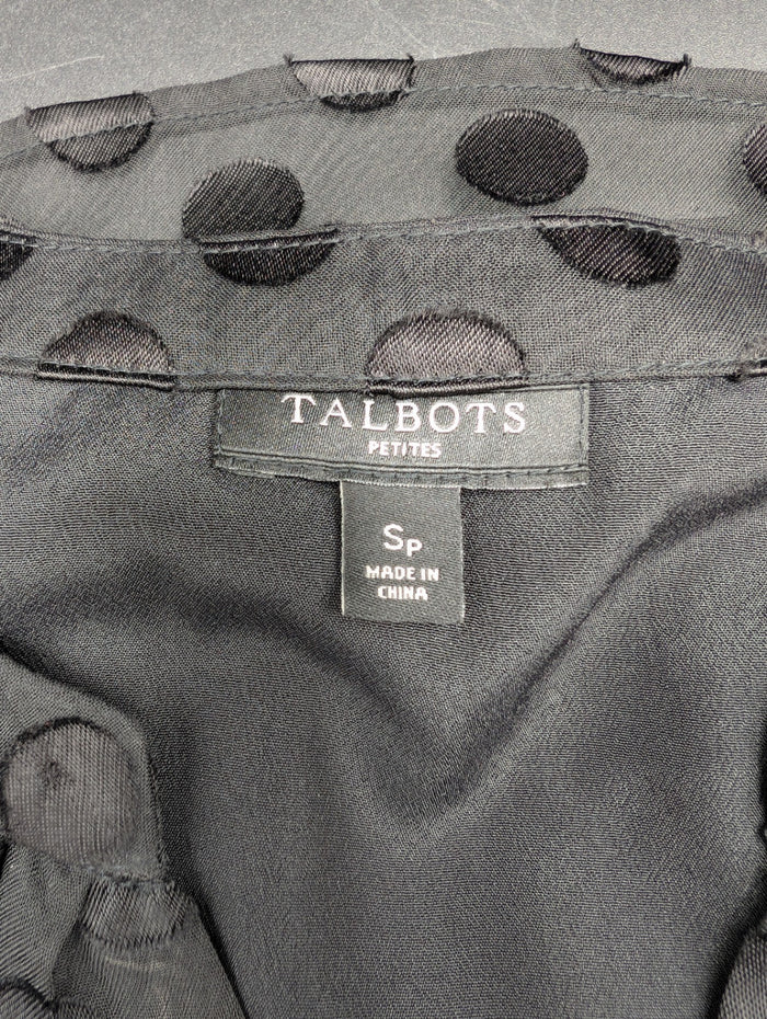 Talbots Black Polka Dot Blouse