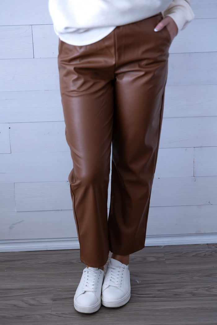 Tan Ballard Leather Pants