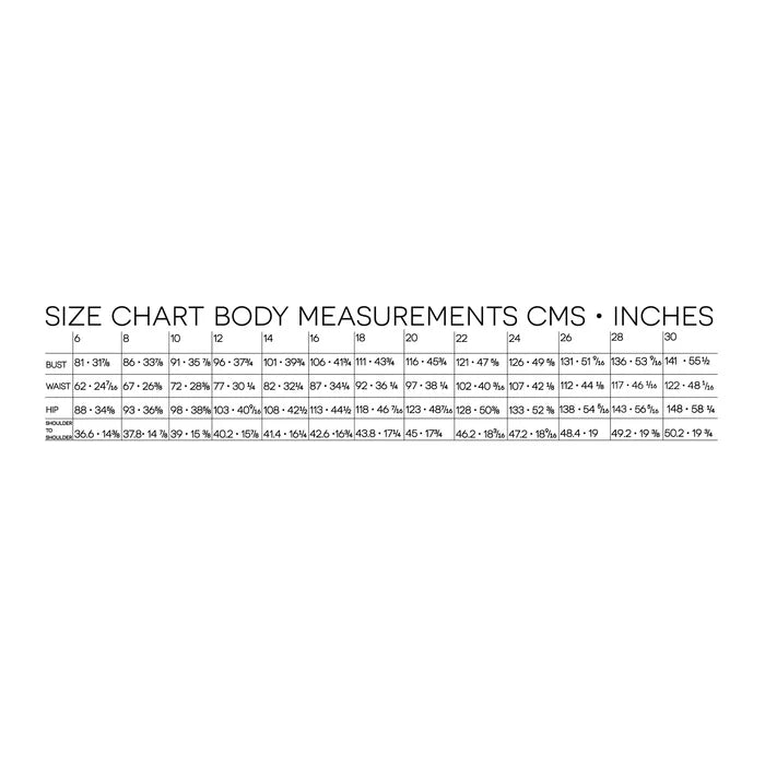 Body measurements of Terra Pant Sewing Pattern – high-waisted, pleated, tapered leg pants with pockets