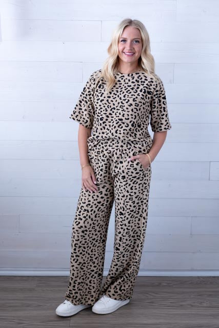 Textured Leopard Print Top