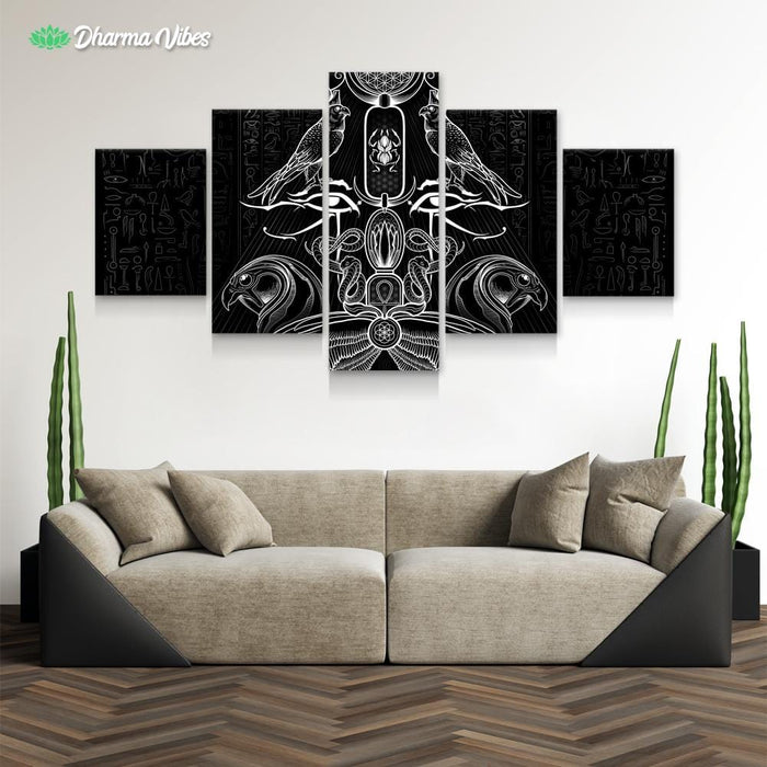 The Auspices of Horus - Black by YantrArt 5-Piece Canvas
