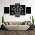 The Auspices of Horus - Black by YantrArt 5-Piece Canvas