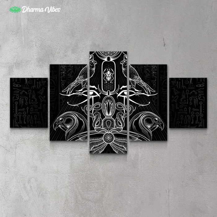 The Auspices of Horus - Black by YantrArt 5-Piece Canvas