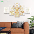 The Auspices of Horus - Clear Gold by YantrArt 5-Piece Canvas