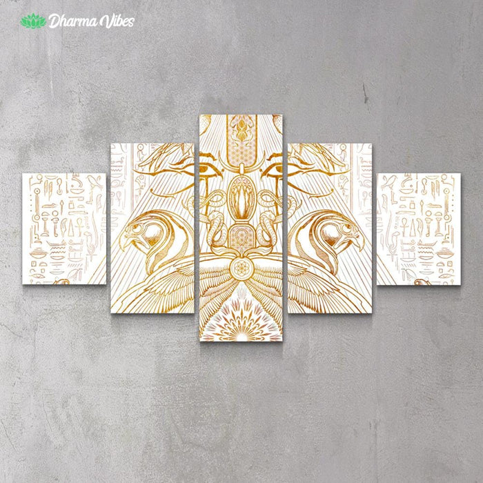 The Auspices of Horus - Clear Gold by YantrArt 5-Piece Canvas