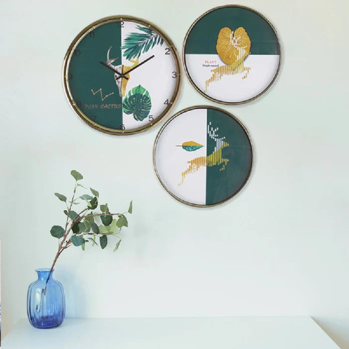 Tropical Deer Wall Clock & Frame Set Wall Clocks June Trading