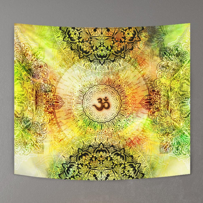 Tropical OM mandala by McAshe Tapestry