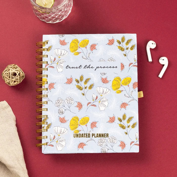 Undated Yearly Planner - Trust The Process (2023 Collection) + Ultimate Sticker Book Undated Planners June Trading