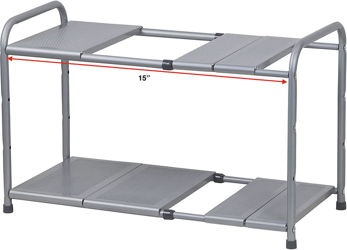 Under Sink 2 Tier Expandable Shelf Organizer Rack