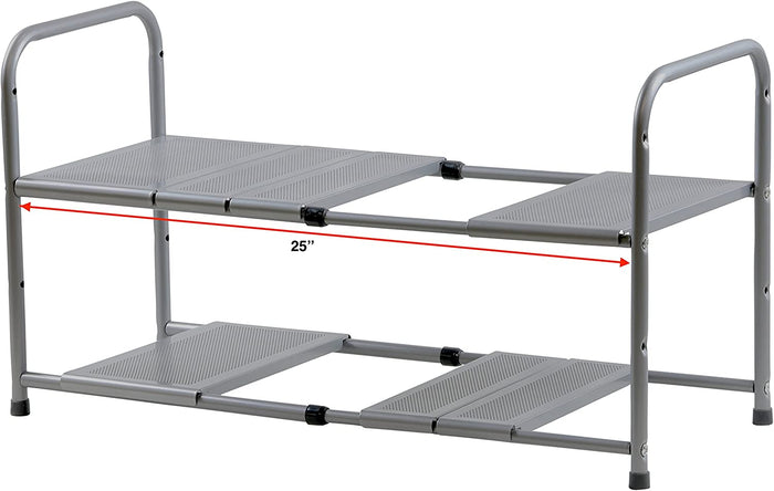 Under Sink 2 Tier Expandable Shelf Organizer Rack