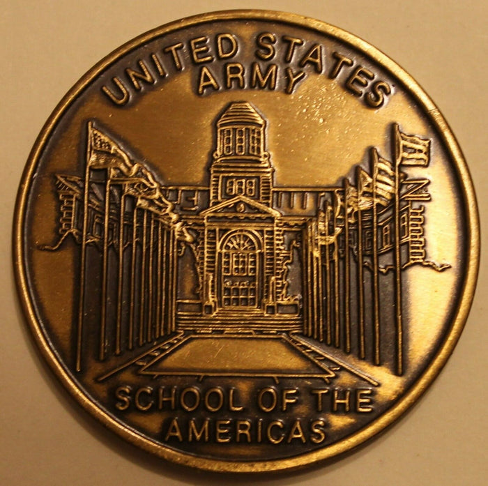 United States Army School of the Americas Bronze Army Challenge Coin