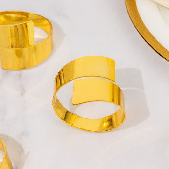 Urbane Gold Napkin Rings (Set of 6) Napkin Rings June Trading