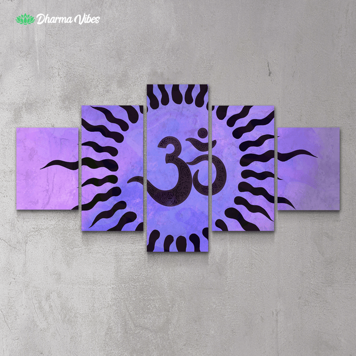 Violet Om Rays by McAshe 5-Piece Canvas Art
