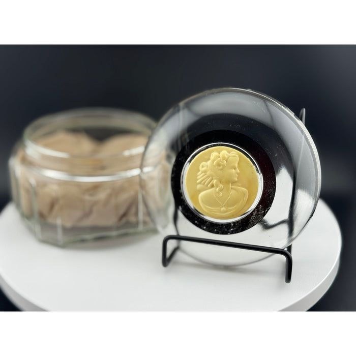 VTG Celluloid Cameo Dresser Jar