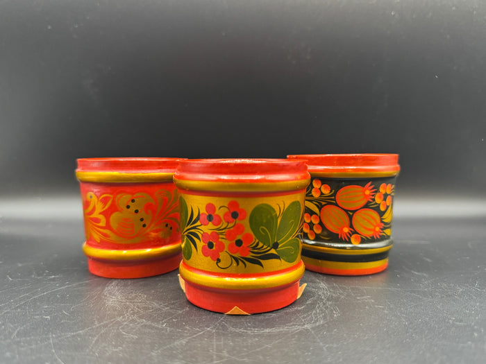 VTG Khokhloma Cups, Set of 3
