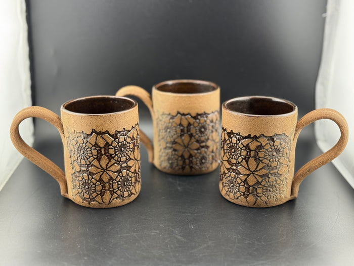 Set of 3 Vintage Pottery Mugs by NY Artist Carol Adamec Marsham