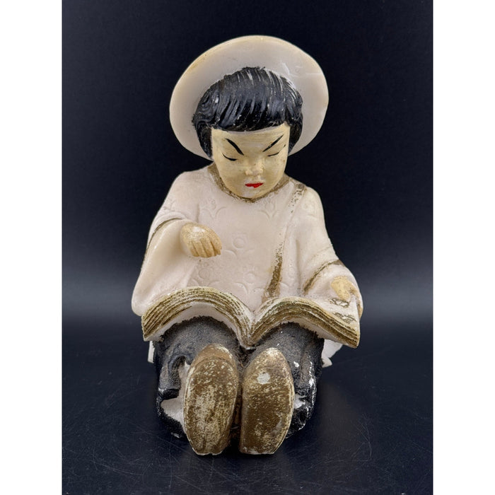 VTG Salt Stone Little Asian Girl Reading