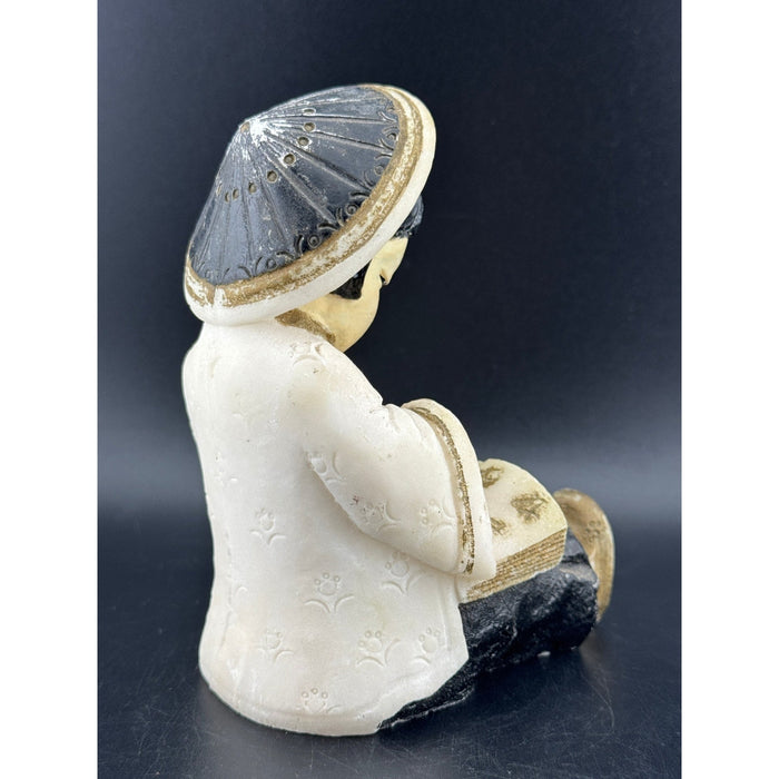 VTG Salt Stone Little Asian Girl Reading