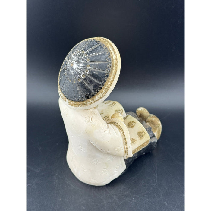 VTG Salt Stone Little Asian Girl Reading