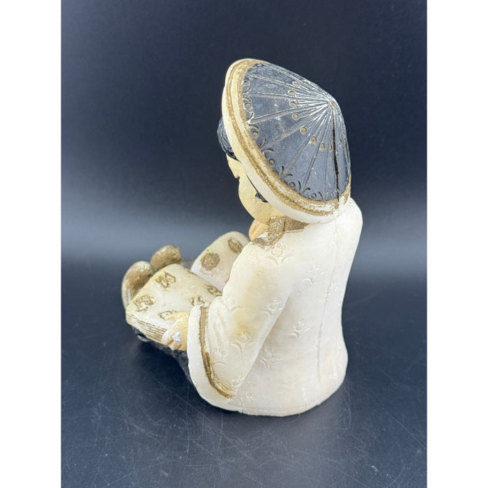 VTG Salt Stone Little Asian Girl Reading