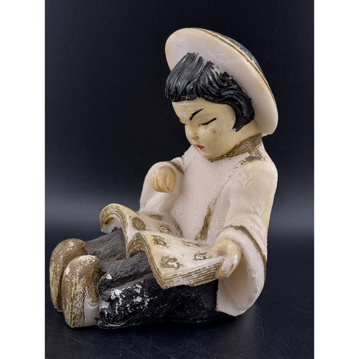VTG Salt Stone Little Asian Girl Reading