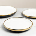 White & Blue Dual-Toned Gold Rimmed Starter Plate Starter Plates June Trading Starter Plate