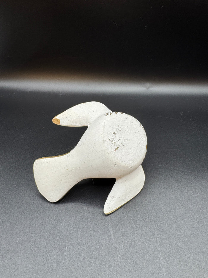 White & Gold Dove Candlestick Holder
