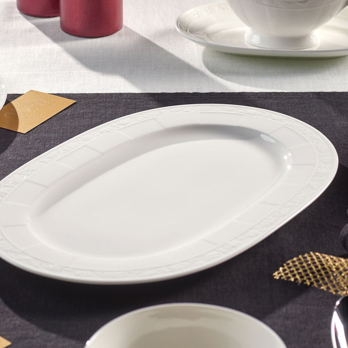 White Pearl Oval Platter 35cm