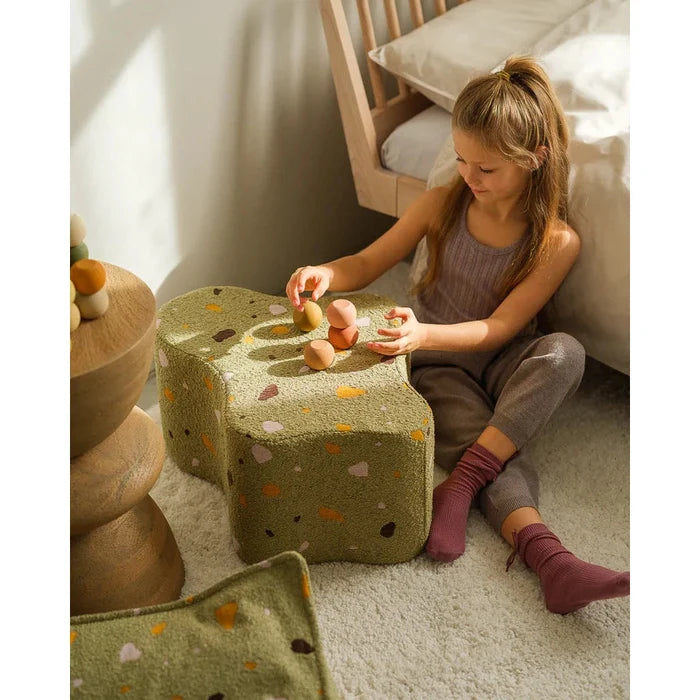 Wigiwama Terrazzo Moss Cloud Pouffe - Rugs by Roo
