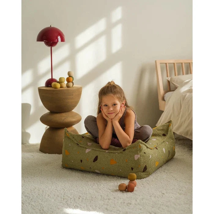 Wigiwama Terrazzo Moss Square Ottoman - Rugs by Roo