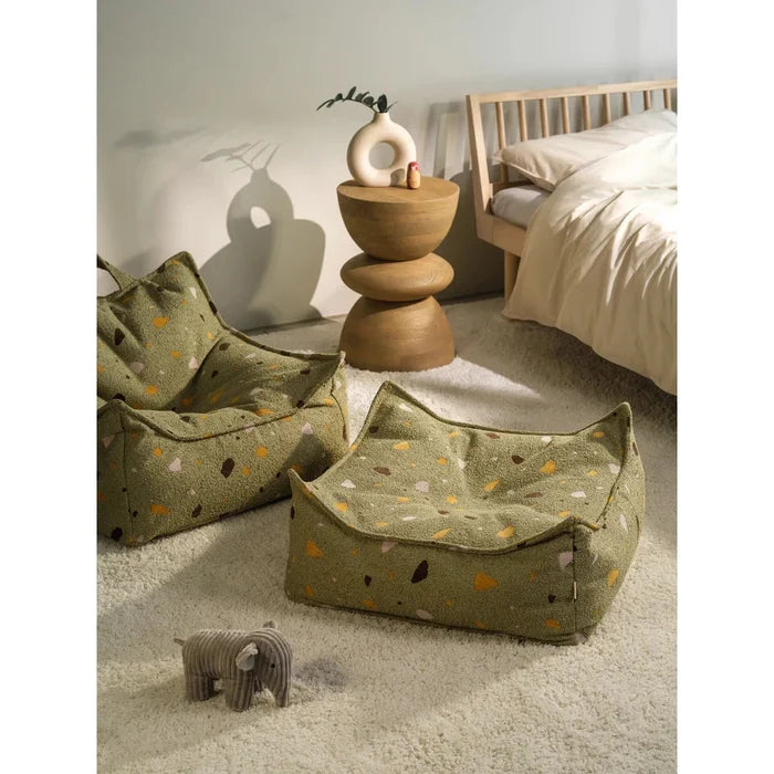 Wigiwama Terrazzo Moss Square Ottoman - Rugs by Roo