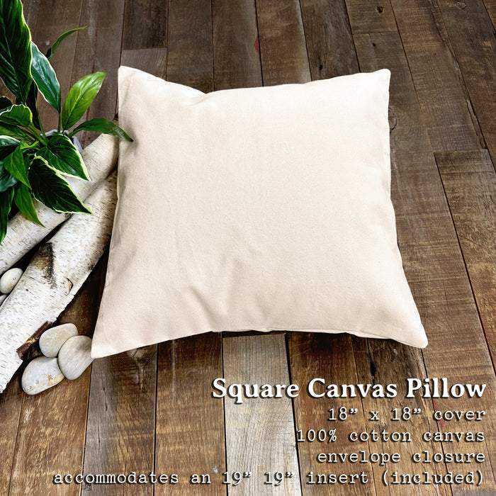Wildflower Wreath - Spring Square Canvas Pillow