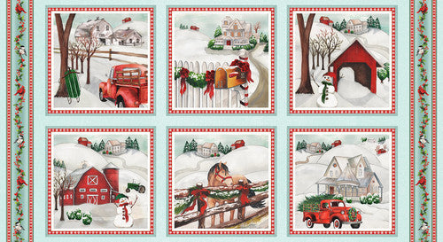Wintry Mix by Elizabeth Medley 2304-60 Mint Winter Blocks