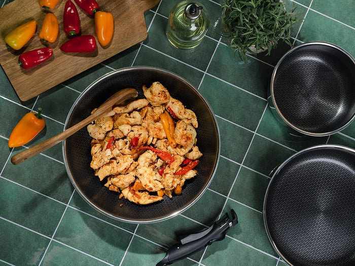 WOK+SAUTÉ-SET MIT ABNEHMBAREM GRIFF – 2 STÜCK - 2
