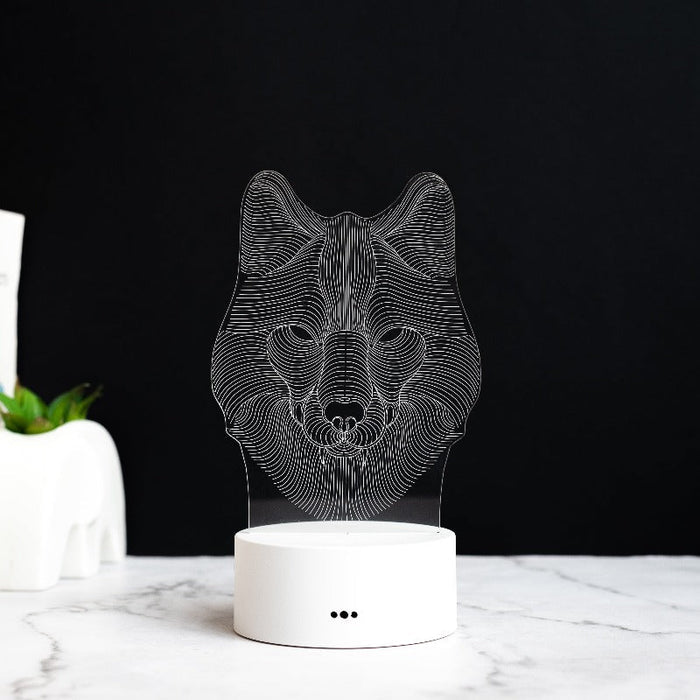 Wolf Neon 3D Light 3D Lights June Trading White Base