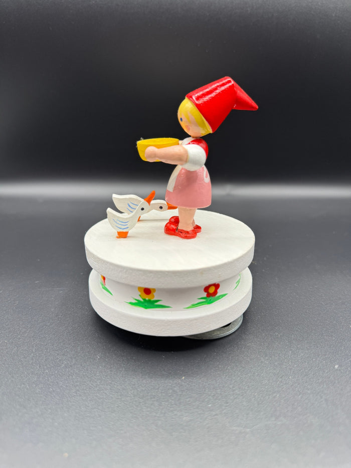 Girl w/Geese Folk Music Box