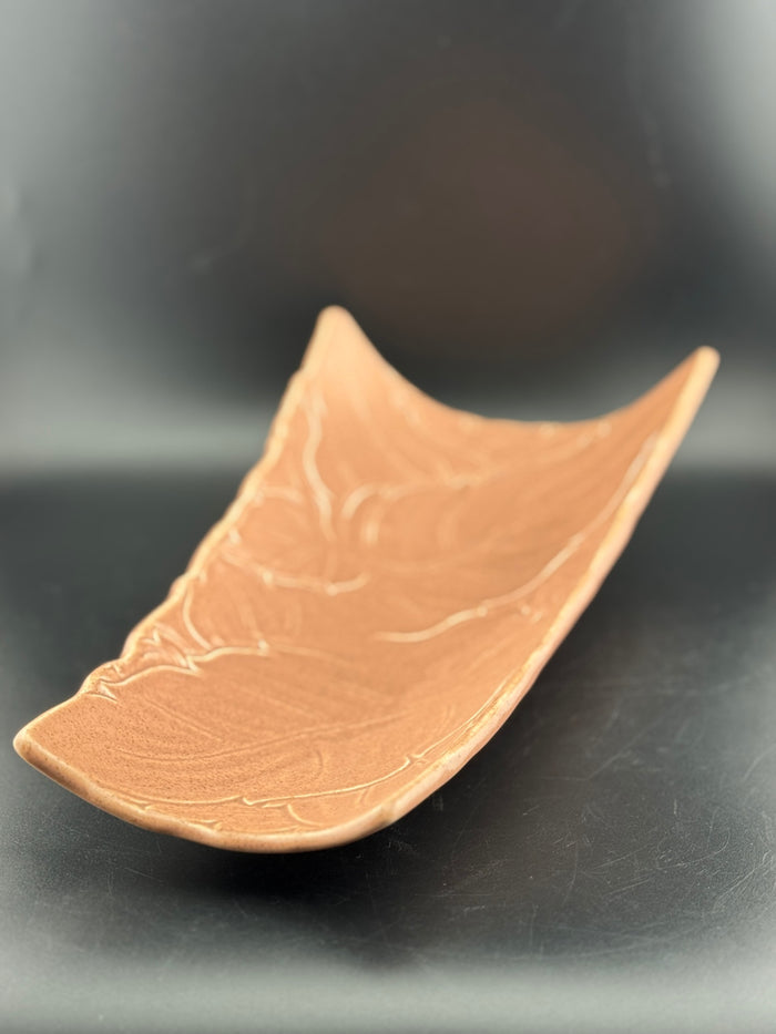 Woodfield Salmon Pink Three Toed Dish