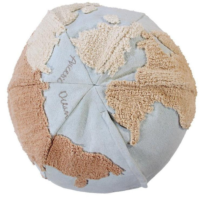 Rugs by Roo | Lorena Canals World Map Pouffe-P-WMAP