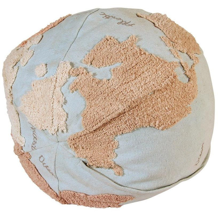 Rugs by Roo | Lorena Canals World Map Pouffe-P-WMAP