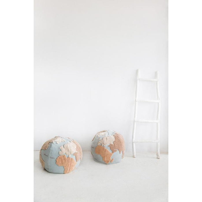 Rugs by Roo | Lorena Canals World Map Pouffe-P-WMAP
