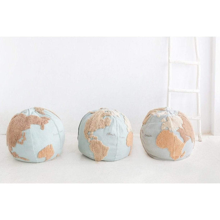 Rugs by Roo | Lorena Canals World Map Pouffe-P-WMAP