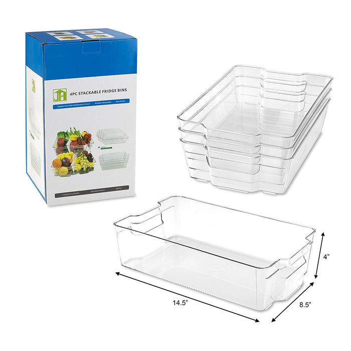 X-Large Fridge Organizer Bins Set of 4