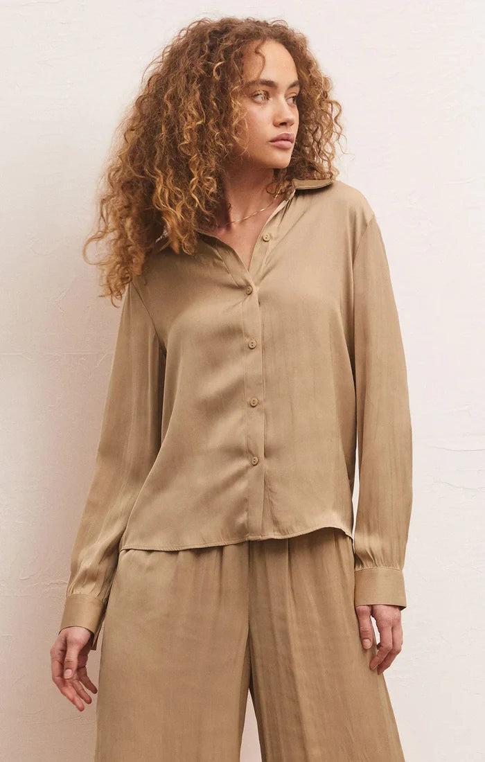Z Supply Serenity Luxe Sheen Top -Rattan